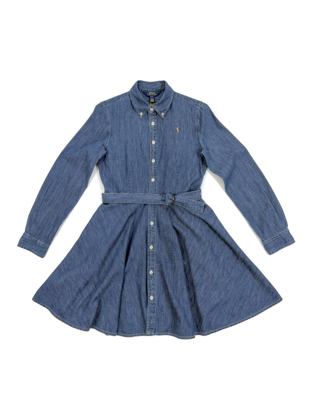 Polo Ralph Lauren  Little Girl's & Girl's Belted Denim Shirtdress Size 14